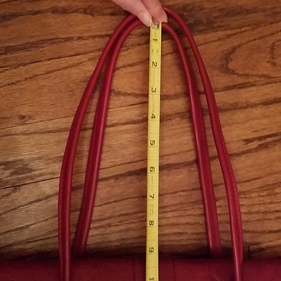 Hand Tooled Red Leather Purse - Picture 7 of 8